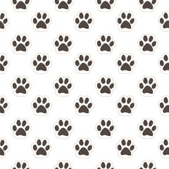 Vector seamless pattern with cat or dog,kitten or puppy footprints. Can be used for wallpaper,fabric, web page background, surface textures.