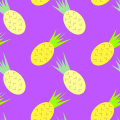 Seamless Pattern with cute Pineapples.Vector texture for textile, wrapping, wallpapers and other surfaces.