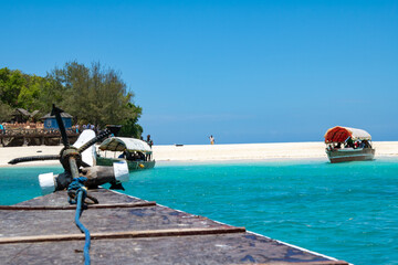 Boat ride to Prison Island on Zanzibar Island in Tanzania