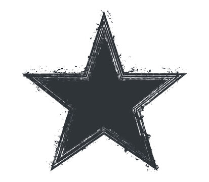 Black grunge dirty star shape.