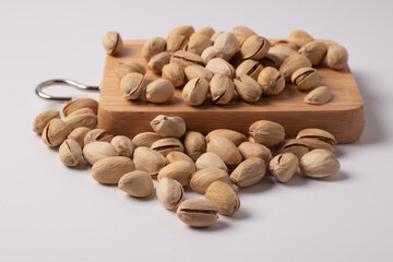 Pistachios Bake on a white background