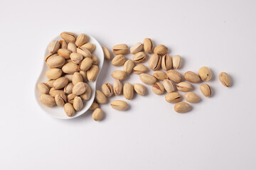 Pistachios Bake on a white background