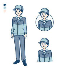 simple delivery man_Face-sideway