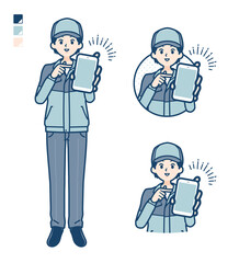 simple delivery man_smartphone-show-screen