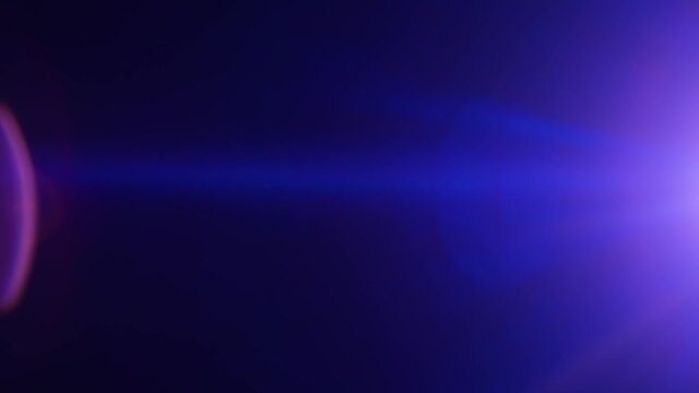 Blue anamorphic lens flare of and on