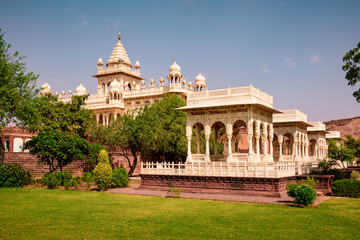 Jaswant Thada is cenotaph built by King Sardar Singh of Jodhpur State in 1899. Mausoleum built of carved sheets of marble & was used for cremation of the royal family of Marwar, Rajasthan,India.