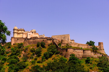 Fototapeta na wymiar Kumbhalgarh fort is a Mewar fortress built on Aravalli Hills in 15th century by King Rana Kumbha at Rajsamand district ,near Udaipur. It is a World Heritage Site included in Hill Forts of Rajasthan.