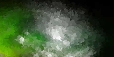 Dark green, yellow vector triangle mosaic backdrop.