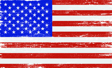 Old grunge flag of United States.
