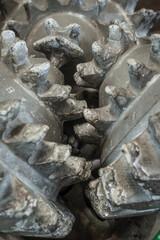 Tungsten steel inserts of a mining drill.