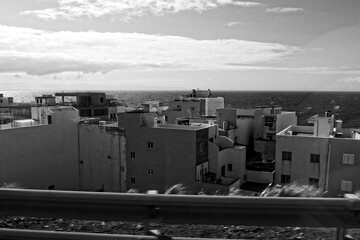  landscapes from the Spanish island of Tenerife with the highway and the ocean