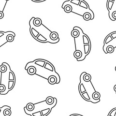 Car icon in flat style. Automobile vehicle vector illustration on white isolated background. Sedan seamless pattern business concept.