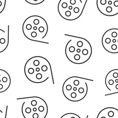 Film icon in flat style. Movie vector illustration on white isolated background. Video seamless pattern business concept.