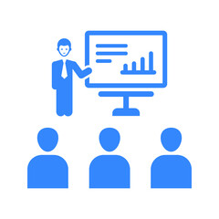 Business Presentation Icon / blue color
