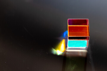 Color square crystal with rainbow