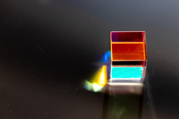 Color square crystal with rainbow