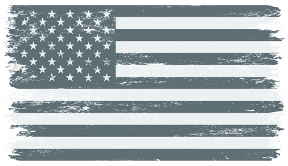 Old black and white American flag.