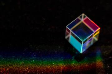 Color square crystal with rainbow
