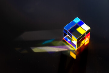 Color square crystal with rainbow