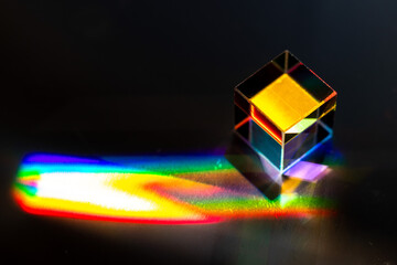 Color square crystal with rainbow