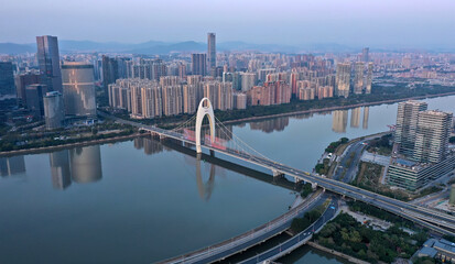 Panyu bridge across Pearl river in Guangzhou, China 