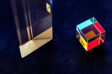 Color square crystal with rainbow