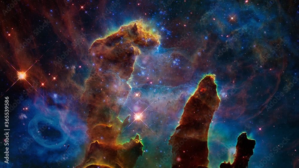 Canvas Prints blue space nebula. elements of this image furnished by nasa