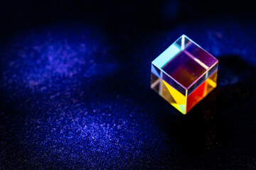 Color square crystal with rainbow