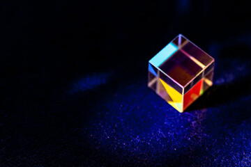 Color square crystal with rainbow