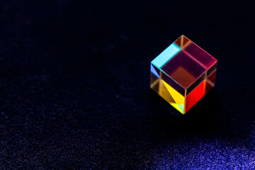 Color square crystal with rainbow