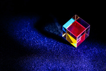 Color square crystal with rainbow