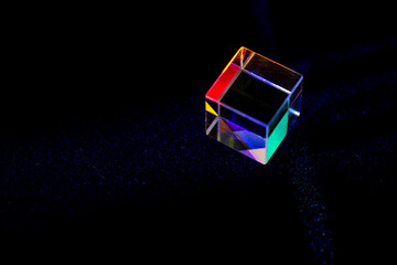 Color square crystal with rainbow