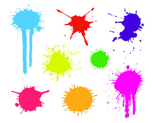 Set of colorful paint splashes