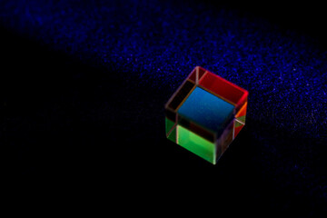 Color square crystal with rainbow