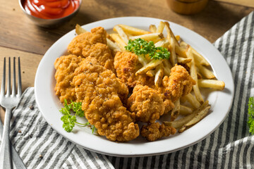 Deep Fried Chicken Tenders and Fries