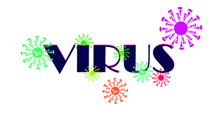 coronavirus concept inscription design symbols.  dangerous virus illustration.