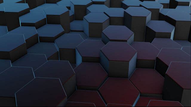 Three-dimensional mesh of lines and dots in abstract form in technology concept. Image to use as background.
