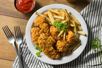 Deep Fried Chicken Tenders and Fries