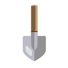 garden bayonet shovel flat illustration. hand tool