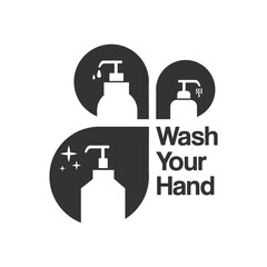 Obraz premium wash your hands banner design template on black and white