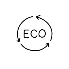 eco sign doodle icon, vector color illustration