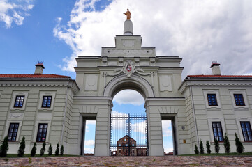Obraz premium The entrance gate to the palace and great ensemble of the Sapieha family - Ruzhany Palace, Belarus