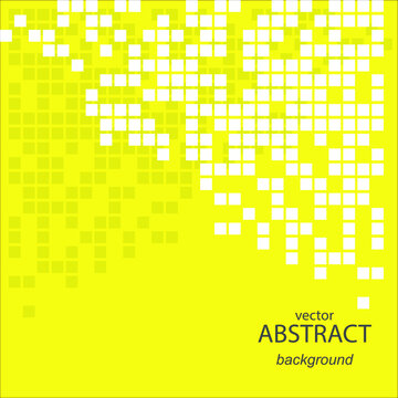 Abstract background texture from squares on a yellow background. Vector illustration