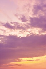 sunset in the sky, Abtract ​background​ texture​ of purple and orange sky on sunset in evening 