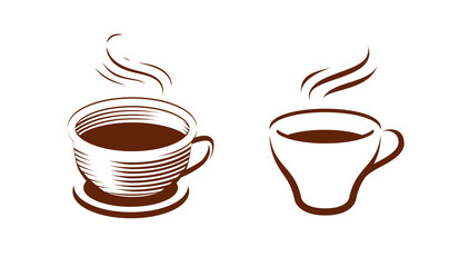 Cup coffee symbol. Cafe, drink, food concept