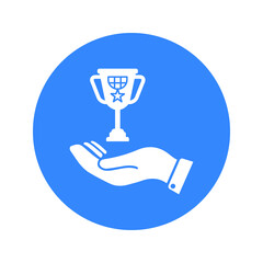 Award, trophy icon / blue color