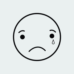 sad round emoji vector design