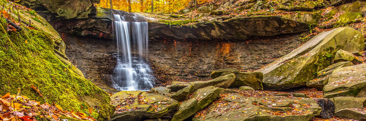 Autumn photo of Blue Hen Falls in Cuyahoga Valley National Park