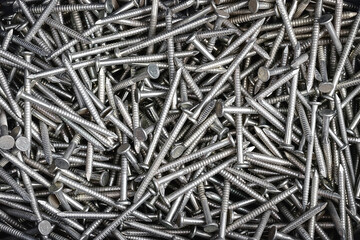 steel fluted nails background  