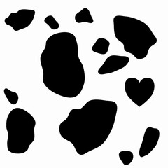 シームレスなハートマークが入った牛柄の素材